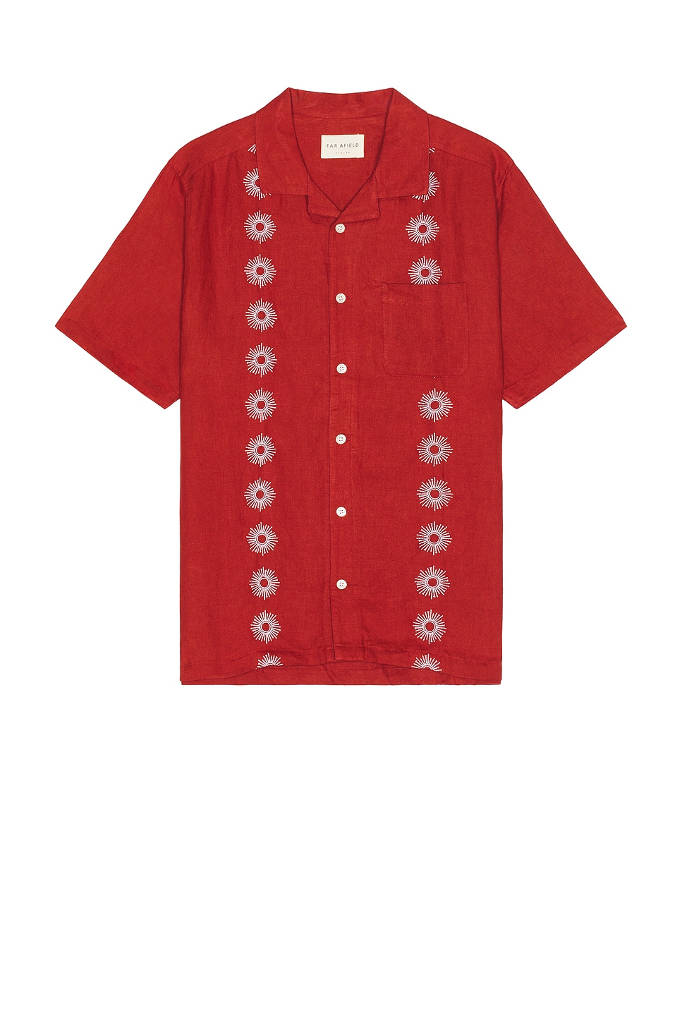 

Рубашка Stachio Far Afield с вышивкой в полоску, deep red sol stripe embroidery