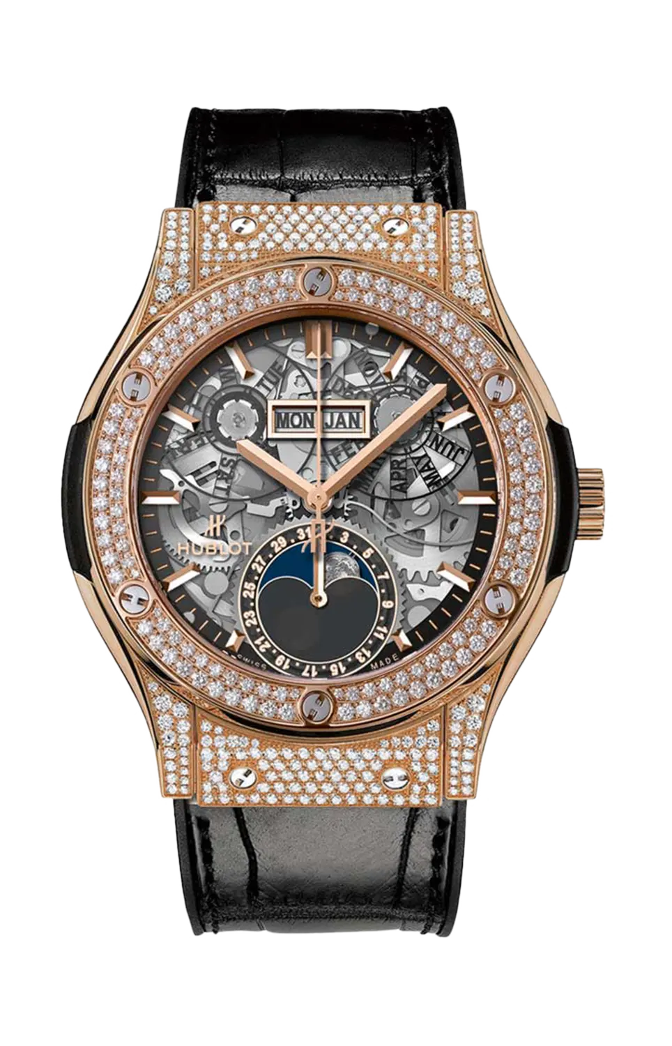 

Часы king gold pave moon phase Hublot