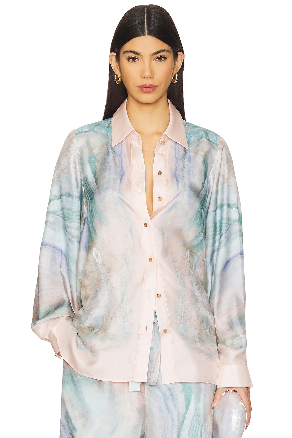 

Illuminate расслабленная рубашка Zimmermann, blue agate