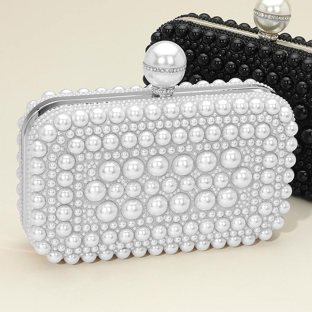 

Вечерняя сумка-клатч с жемчужным декором или через плечо FASHNZFAB