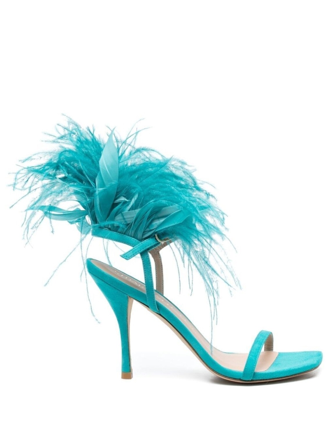 Stuart Weitzman босоножки с перьями, синий