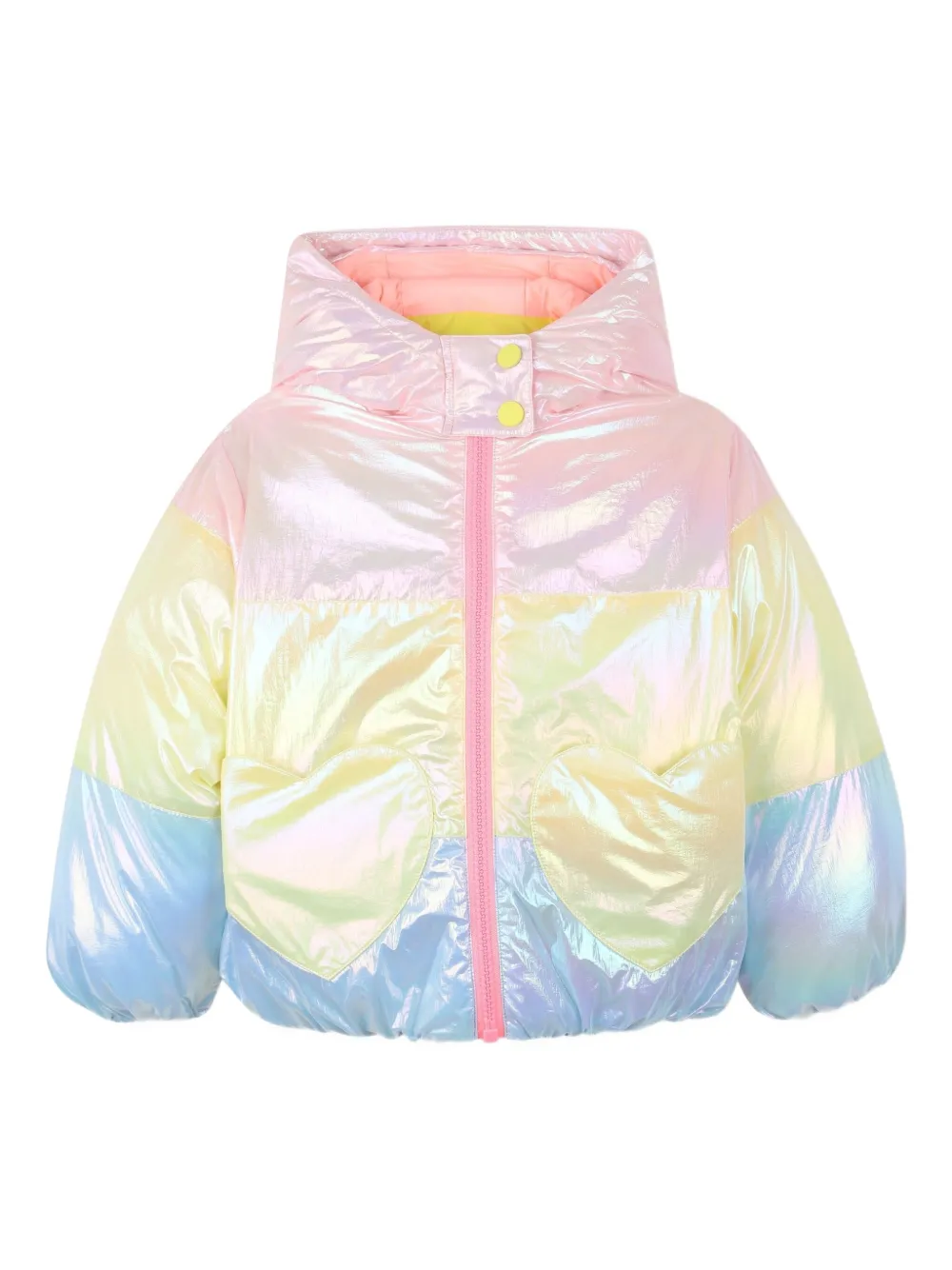 

Пуховик в стиле колор-блок Billieblush, розовый