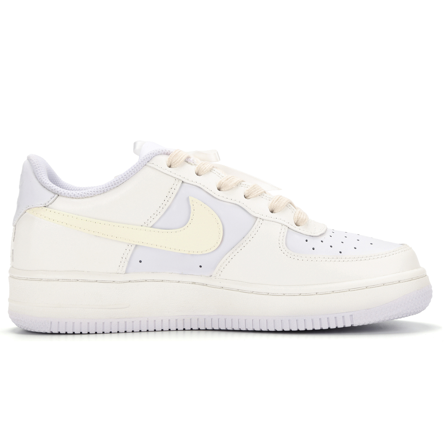 Nike Air Force 1 Sun Bath Tale устойчивые к истиранию противоскользящие амортизаторы низкие скейтборд кроссовки yellow детские — фото 3