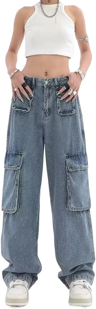 

Готические ретро джинсы ncd uansan с несколькими карманами, дизайн в стиле рабочей одежды, широкие штаны в американском уличном стиле, свободные хип-хоп, потертые NCDUANSAN