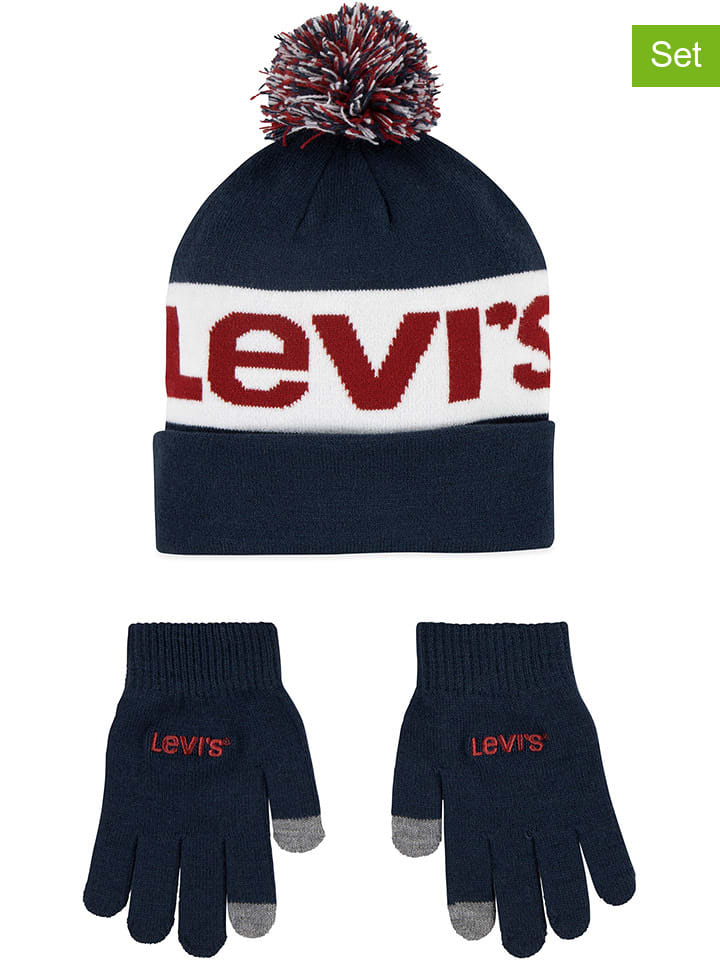 

Шапка Levi's Kids, темно-синий/белый