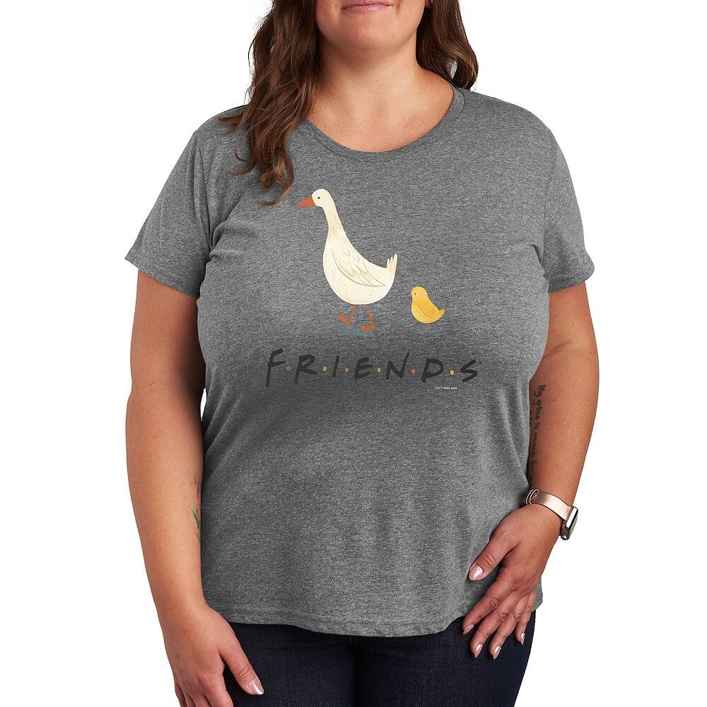 

Плюс размер Футболка с рисунком Friends Goose Chicken Licensed Character, цвет Heather Gray