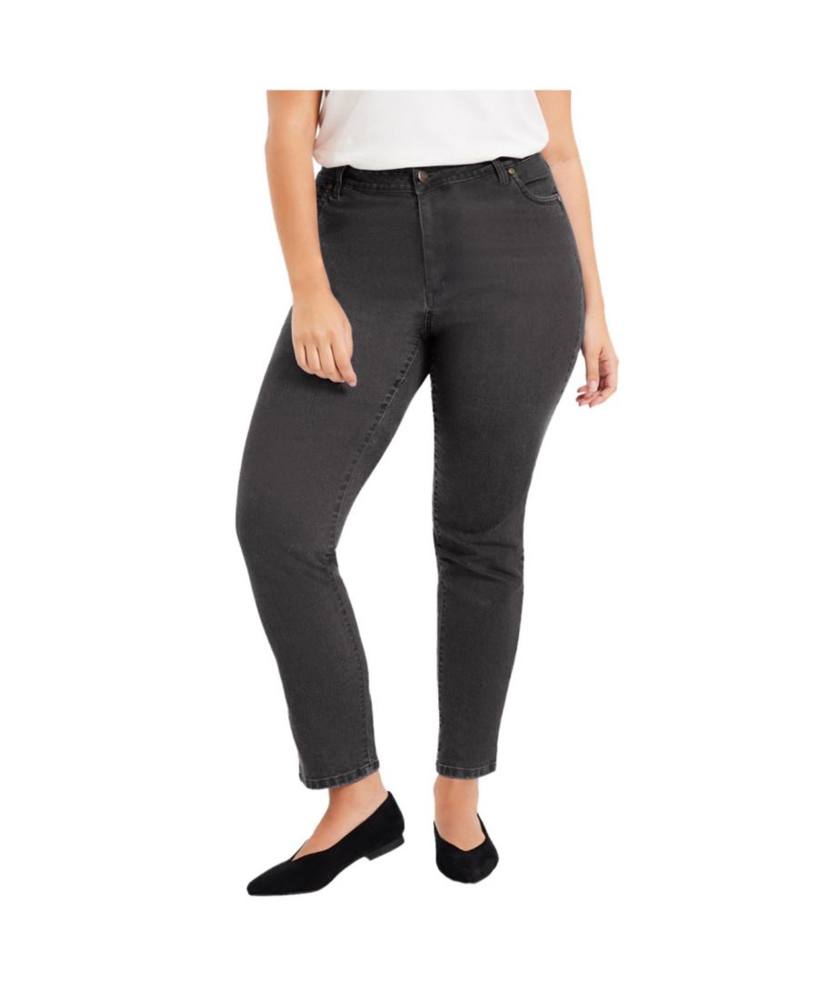 

Женские джинсы прямого кроя June + Vie Curvie Fit June & Vie, Grey denim