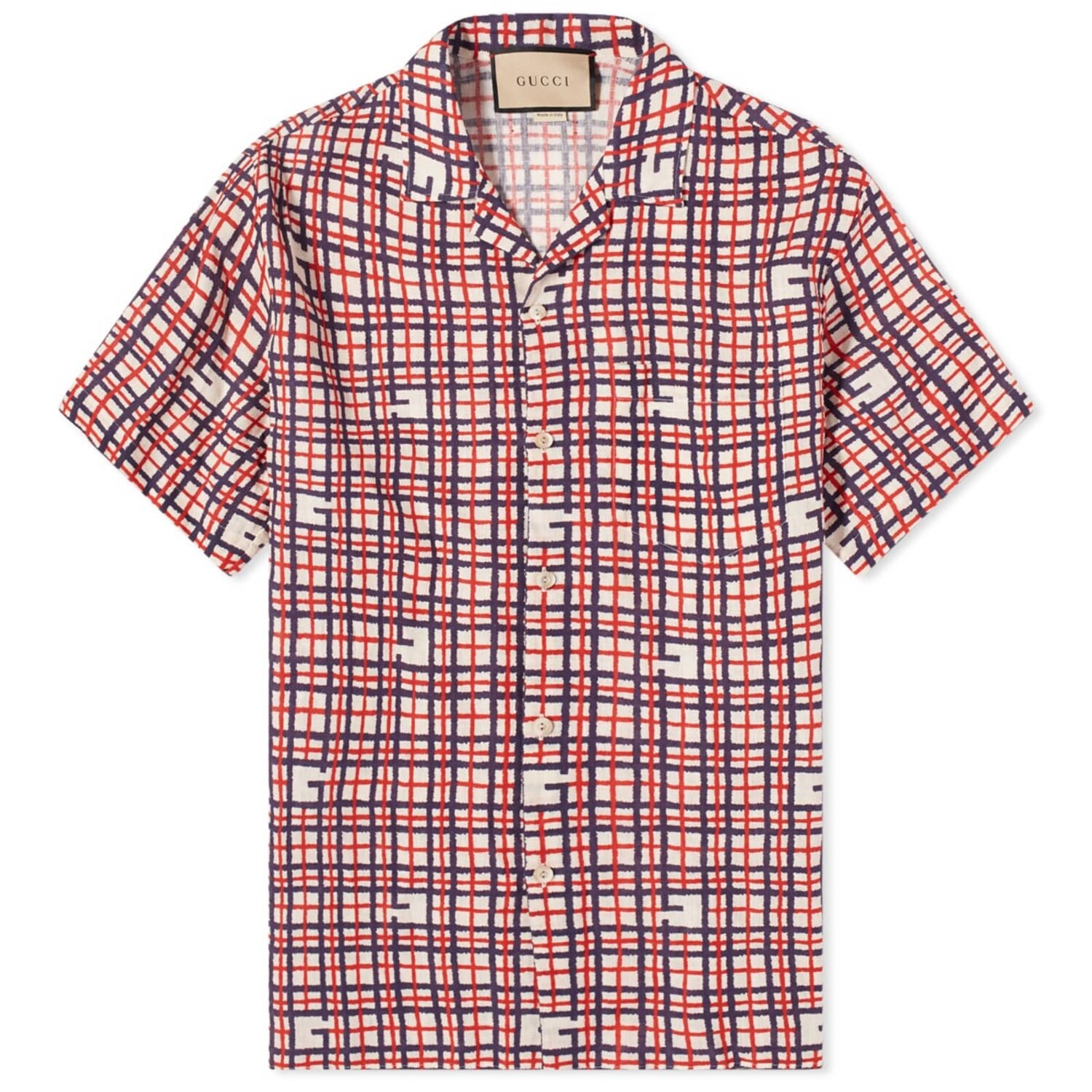 

Рубашка Gucci G Tartan Vacation, цвет Red