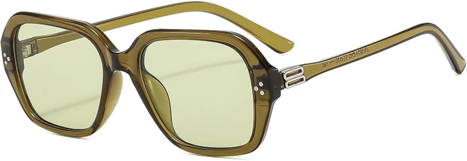 

Солнцезащитные очки в маленькой оправе для женщин, в стиле ретро, ​​мужские, с защитой от УФ-излучения UV400, классические, универсальные, модные TVTBBVV, Clear Green Green