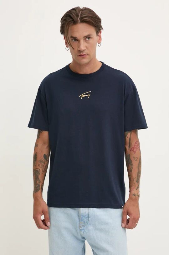 

Хлопковая футболка Tommy Jeans, темно-синий