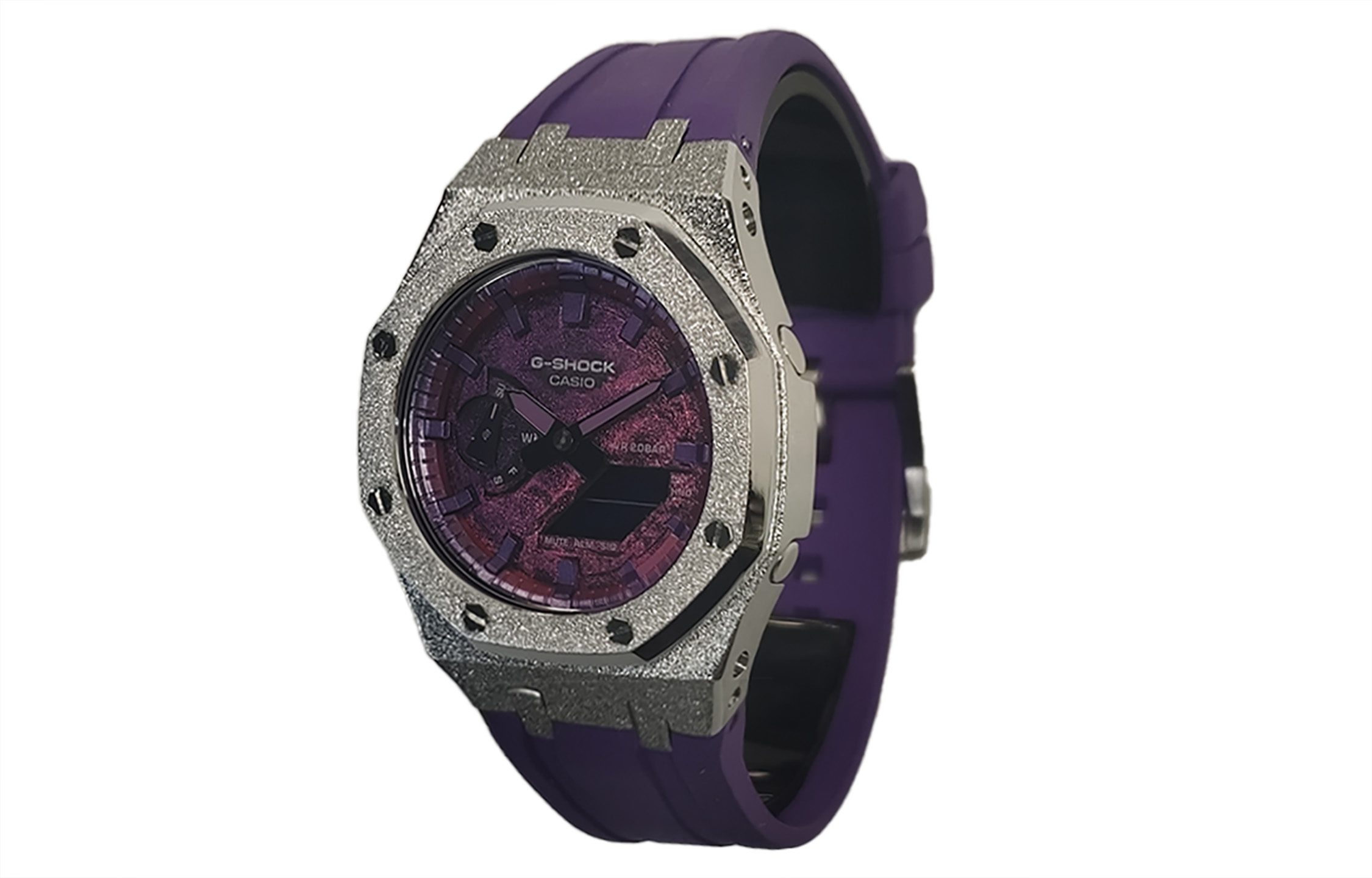 

Мужские часы CASIO Liquid Crystal/Analog Dual Display Series 44mm фиолетовые