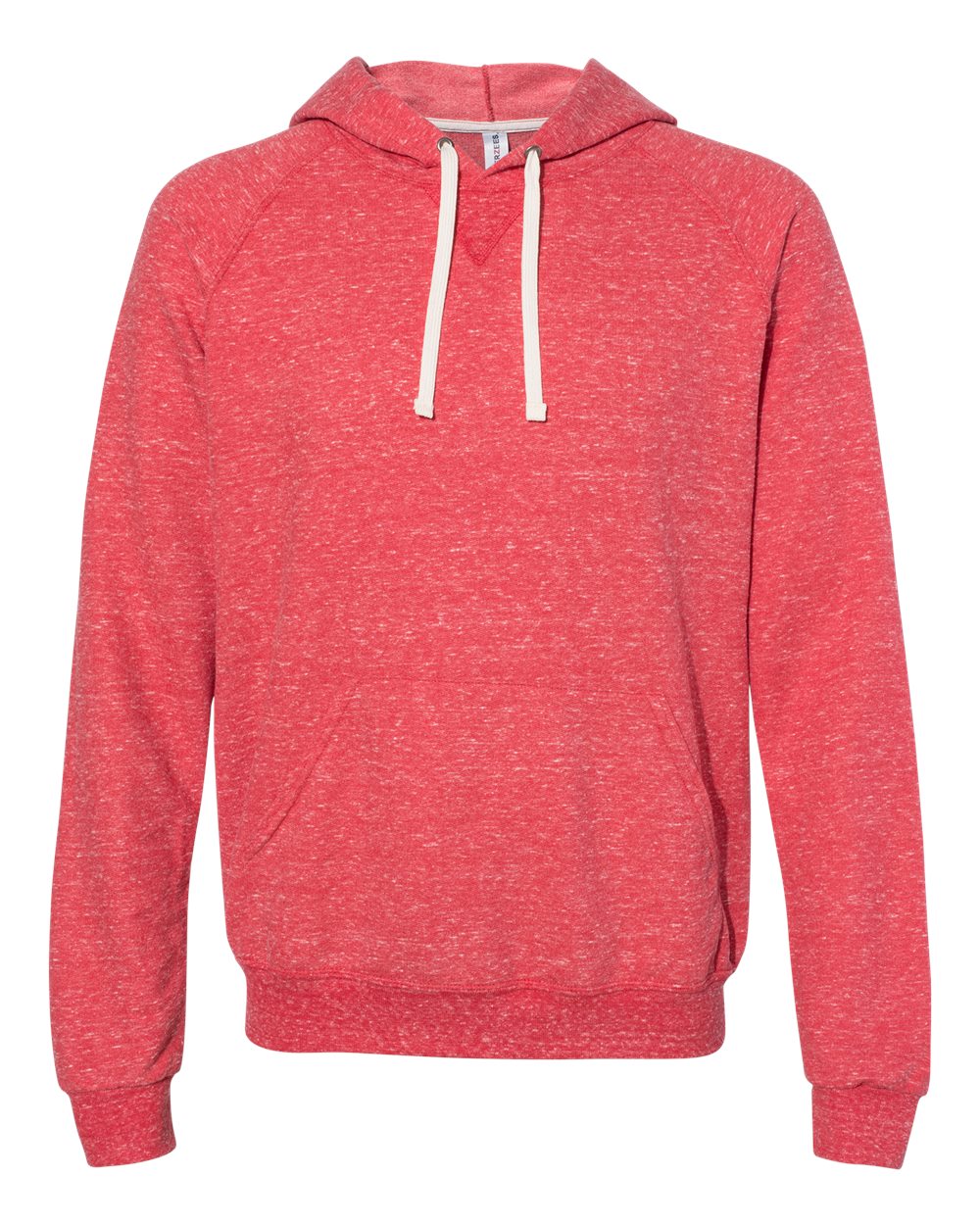 

Мужская толстовка с капюшоном Snow Heather French Terry Raglan JERZEES, красный