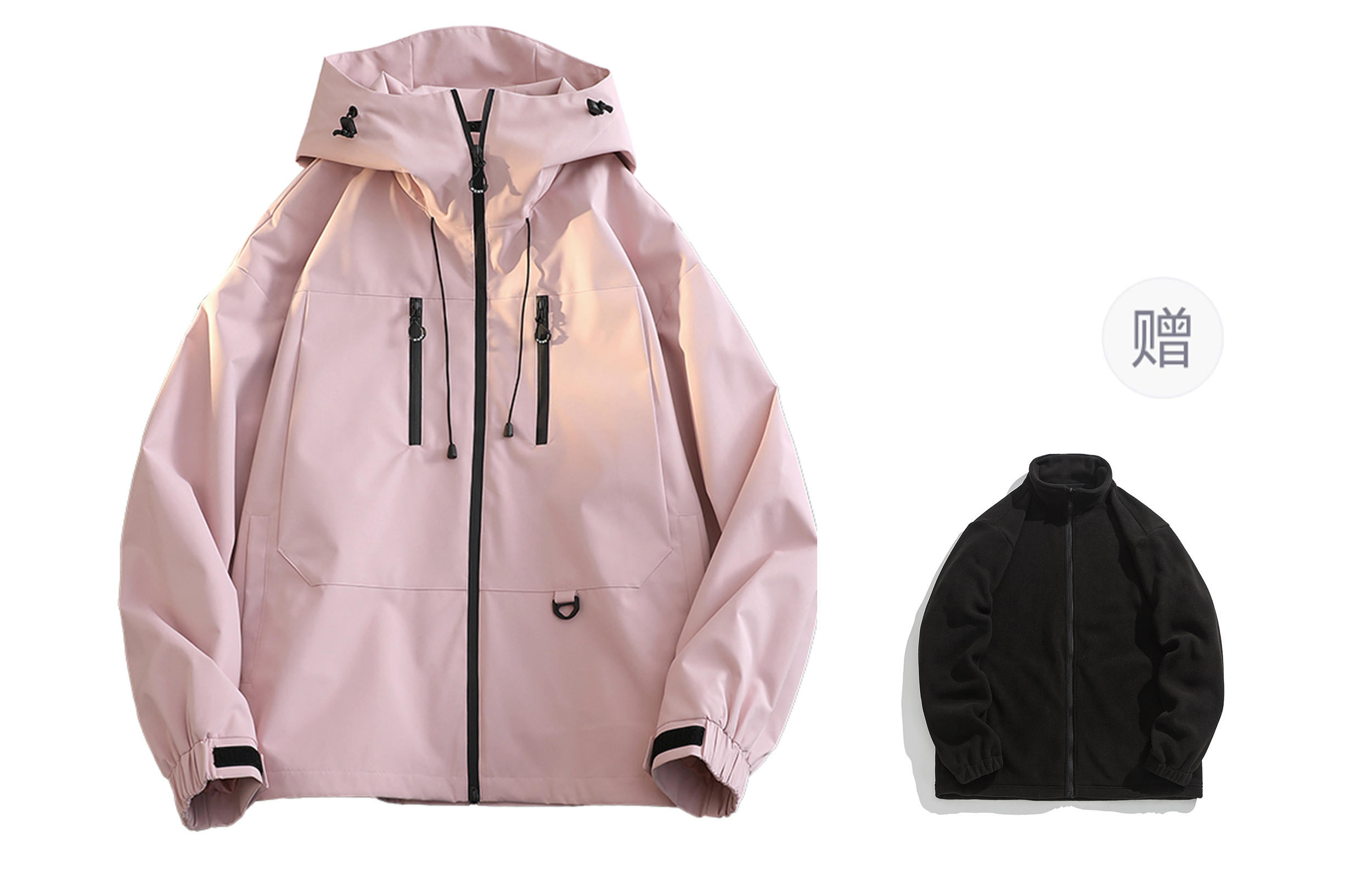 

WARRIOR Куртка ветровка непромокаемая и непродуваемая для тепла, Coral Pink[3-in-1, Polar Fleece Liner]