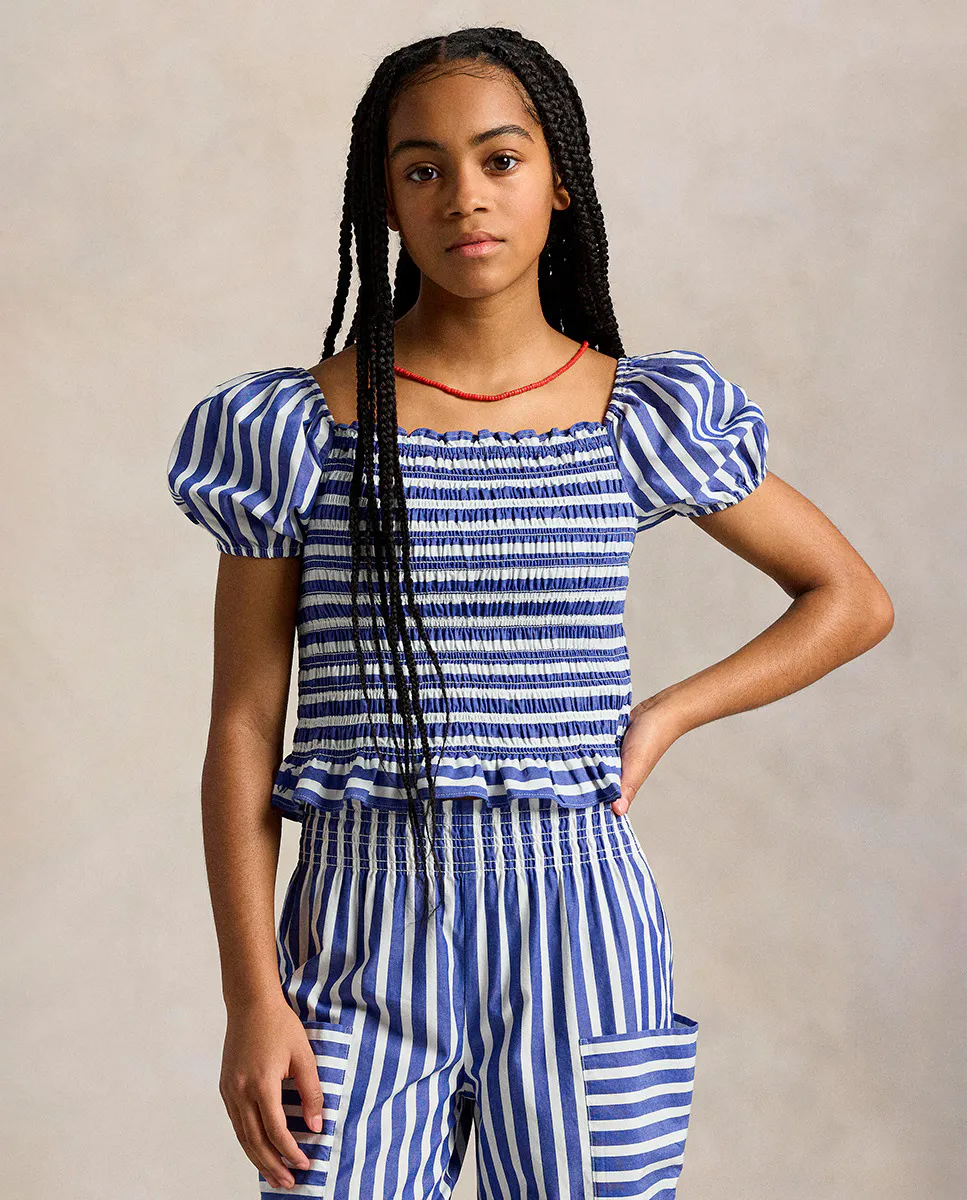 

Комплект из двух предметов для девочки: футболка и брюки Polo Ralph Lauren, синий
