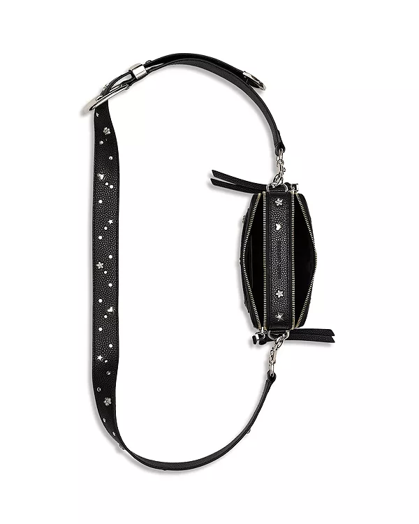 Миниатюрная кожаная сумка для фотоаппарата Snapshot Icon с заклепками Marc Jacobs, черный — фото 3