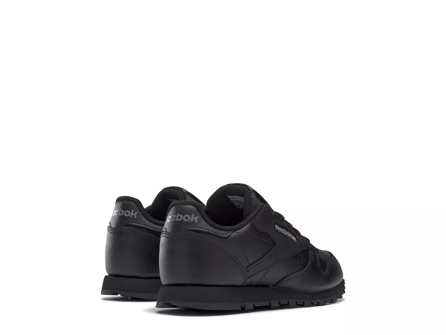 Кроссовки Reebok Classic Leather — детские, черные — фото 2