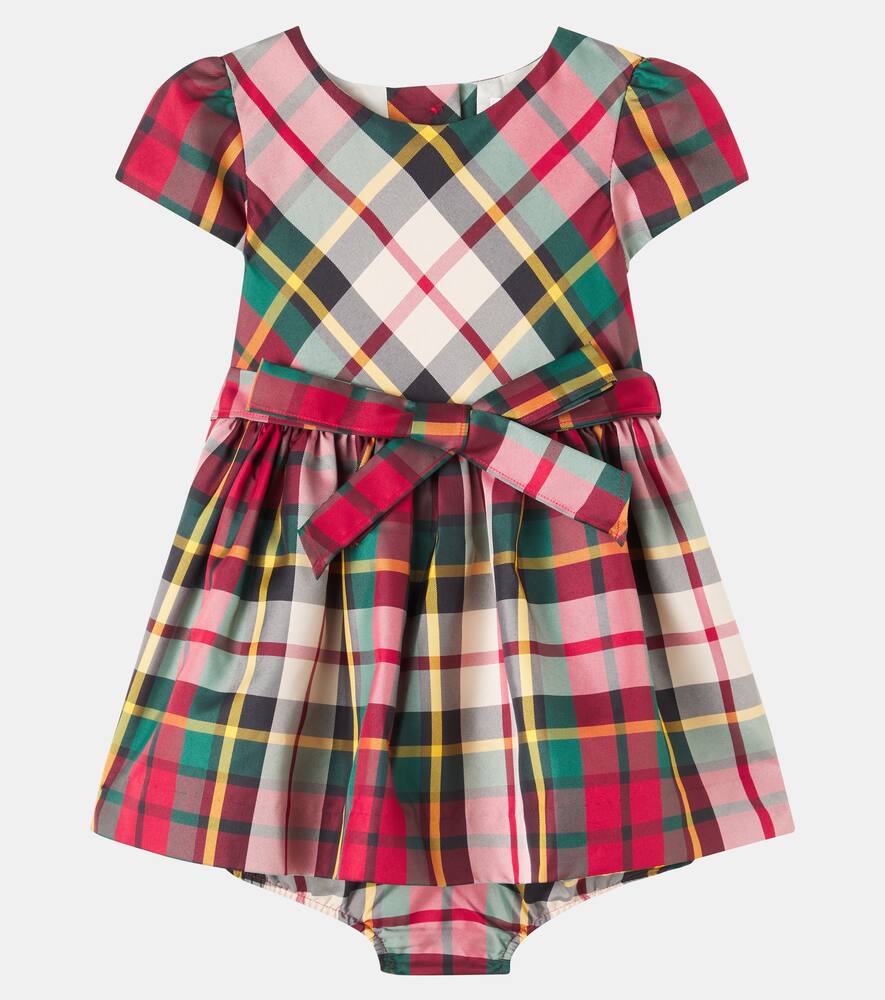 Комплект платье и шорты в клетку Polo Ralph Lauren Kids, 185  Red Cream Multi — фото 2