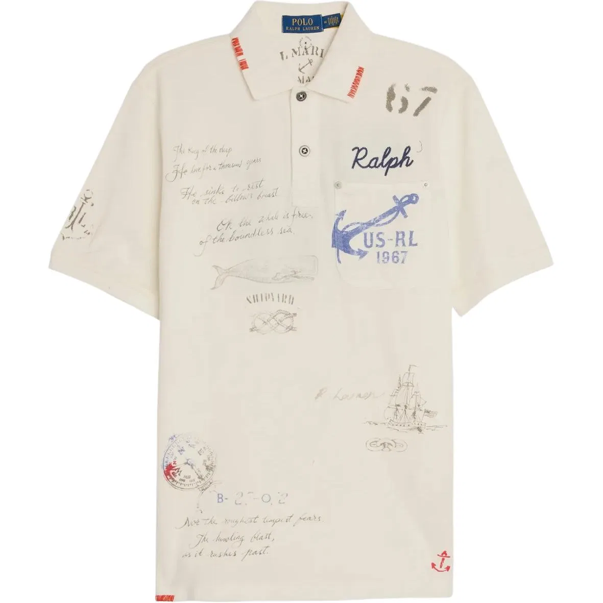 Поло Polo Ralph Lauren с вышивкой Artisan, бежевый