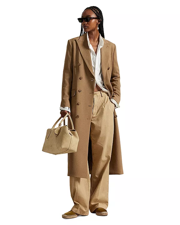 

Двубортное шерстяное пальто Ralph Lauren, коричневый