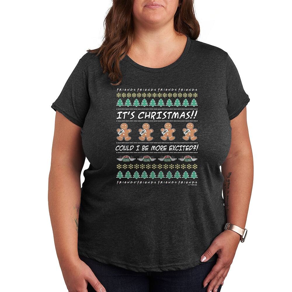 

Футболка с рисунком Plus Friends Ugly Christmas Sweater Licensed Character, цвет Heather Charcoal