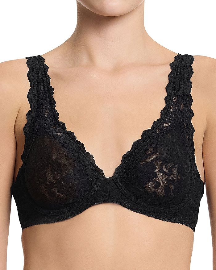 

Бюстгальтер с кружевом и косточками Signature Lace Hanky Panky, черный