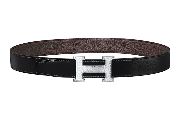 

Кожаный ремень из телячьей кожи мужской черный Ширина: 3,2 см HERMES