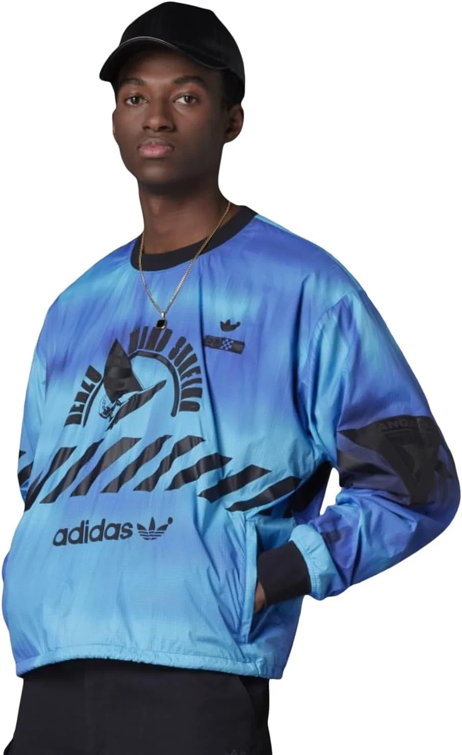 Мужской пуловер Adidas Ark Crew, разноцветный/черный — фото 4