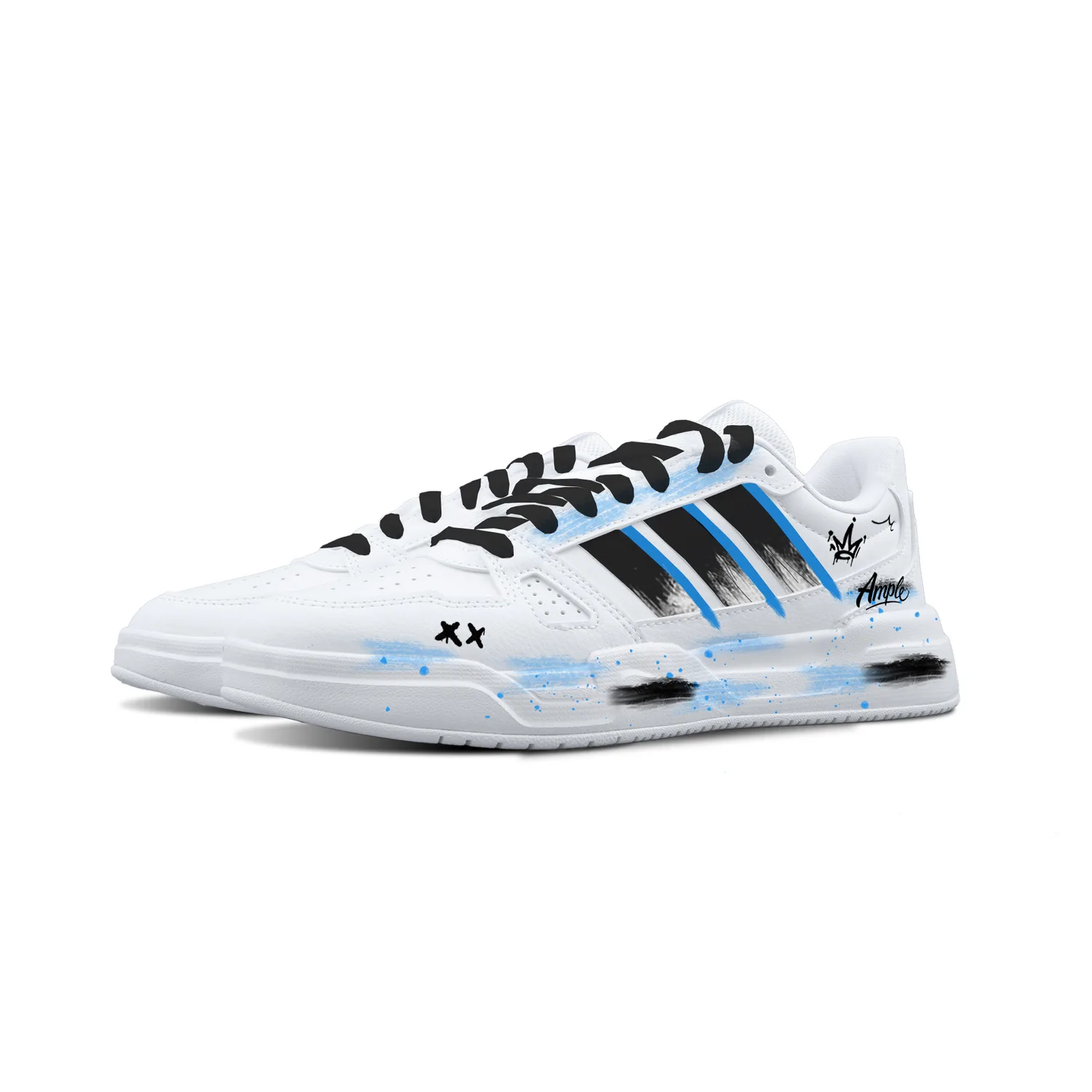 LITE BALLER PU Star Sea Graffiti Abrasion Resistant легкие нескользящие низкие кроссовки для скейтбординга Unisex Adidas, starry sea graffiti синий — фото 4
