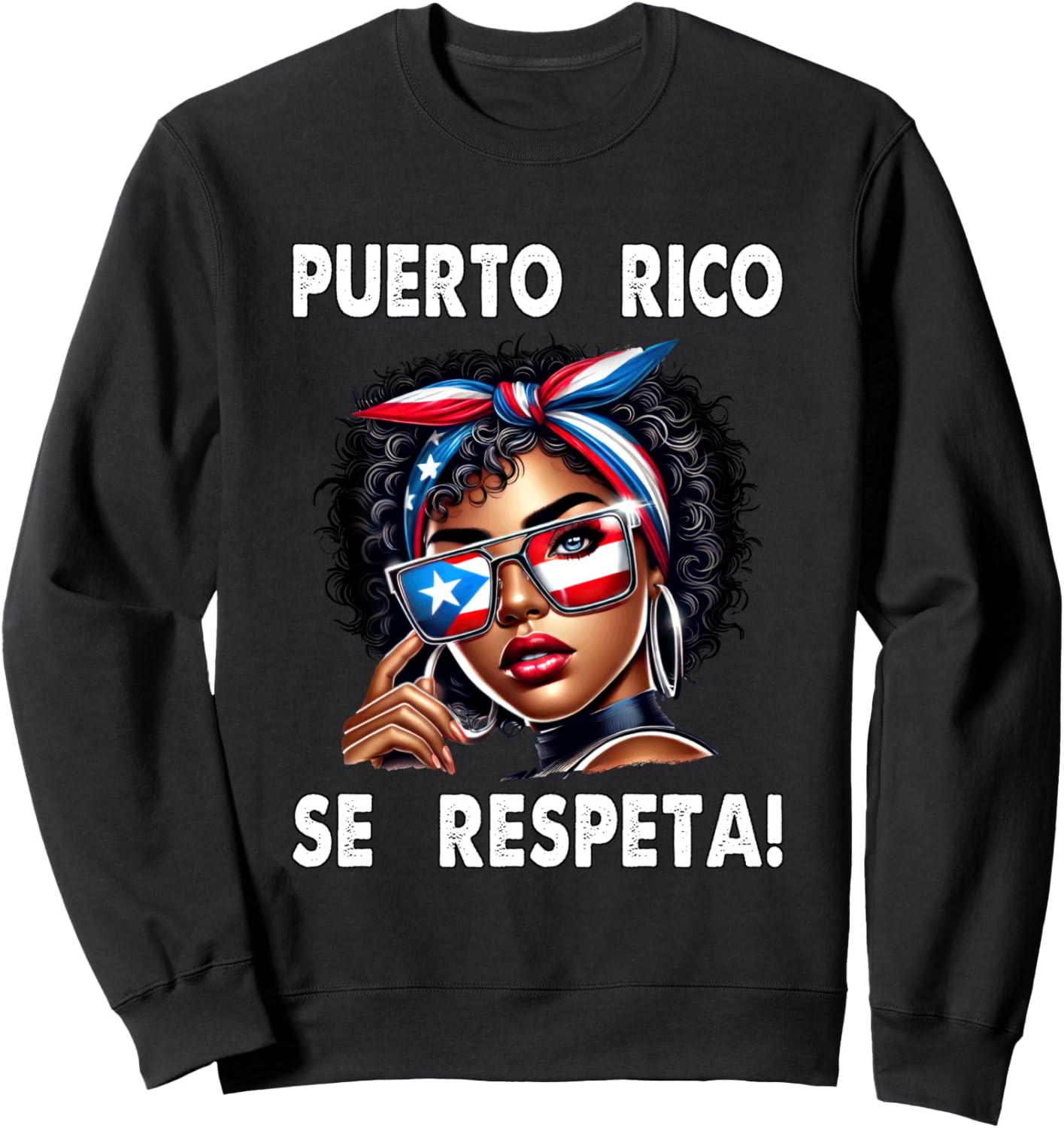 

Толстовка с солнцезащитными очками Puerto Rico Se Respeta Afro Boricua PR Flag Puerto Rico Se Respeta Collection, More Here, черный
