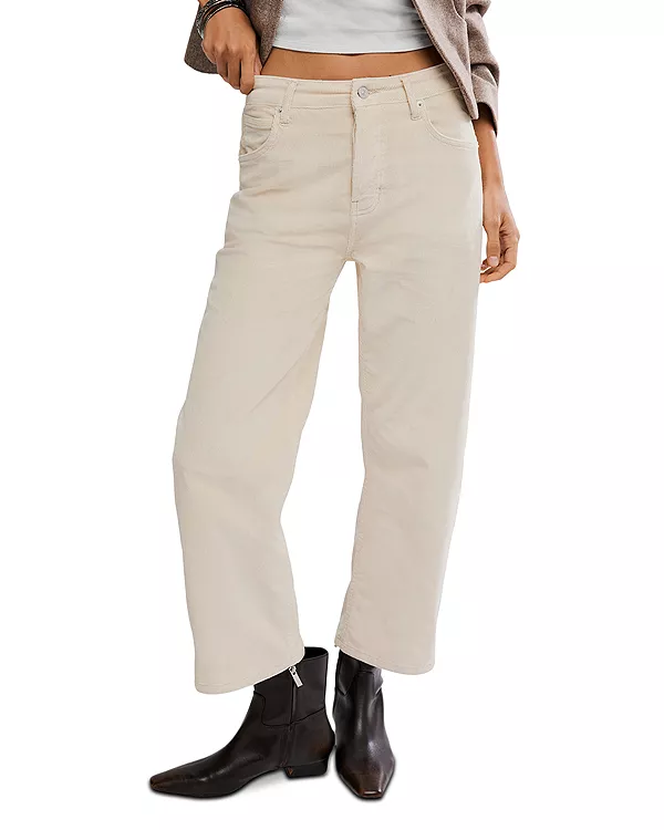 

Джинсы из вельвета с высокой посадкой в стиле Deep Trance Free People, белый