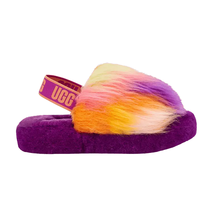 

Кроссовки UGG Fluff Yeah Slide Kids Tie Dye - Berrylicious, фиолетовый