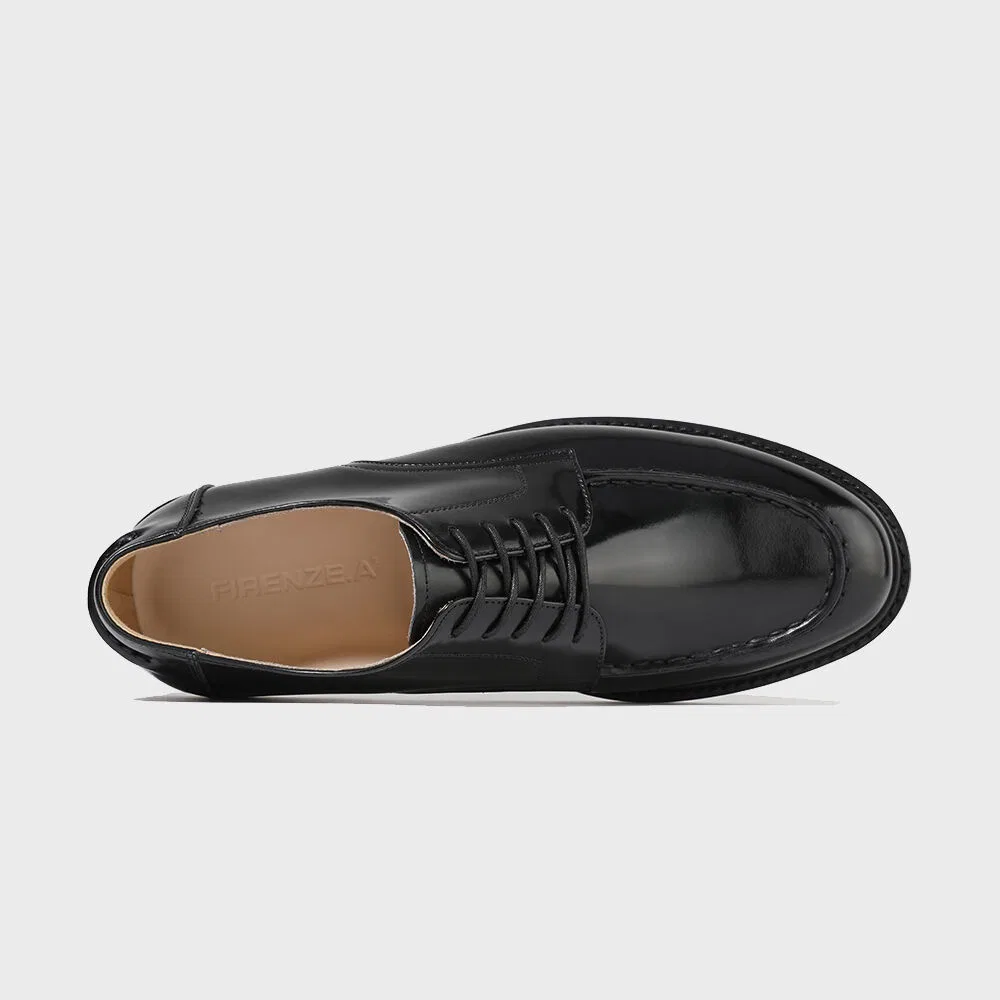 Мужские чёрные оксфорды Classic U-Tip Design от Firenze.A — фото 4
