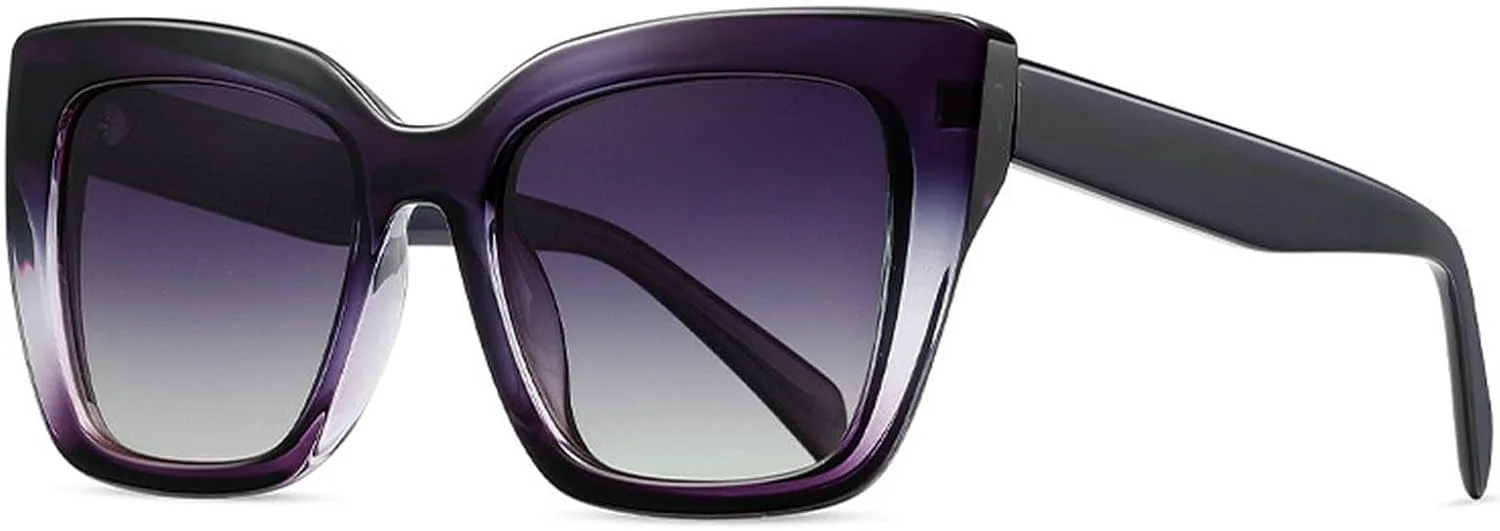 

Модные солнцезащитные очки большого размера «кошачий глаз» для женщин, винтажные, роскошные, из ацетата, поляризованные, с защитой от УФ-излучения UV400 mincl, C2