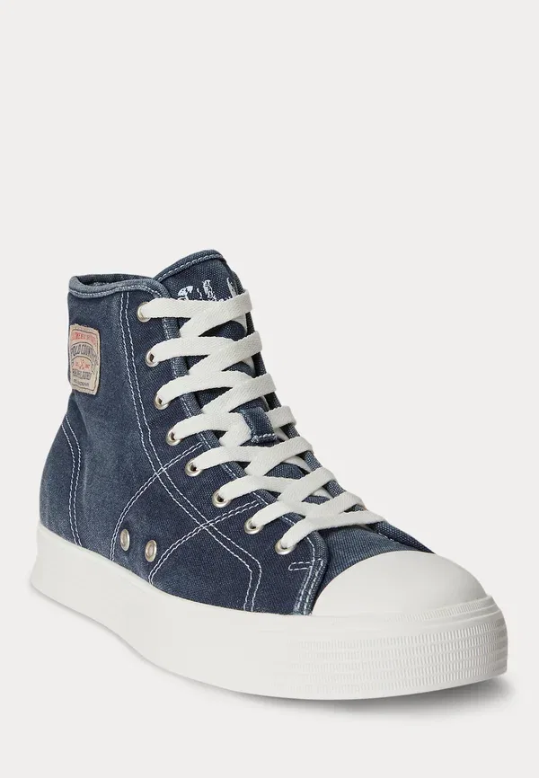 Кроссовки высокие Ayers canvas high top sneaker high top trainers Polo Ralph Lauren, темно-синий — фото 2