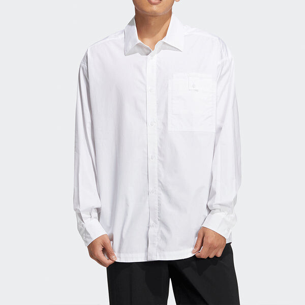 Рубашка adidas originals Solid Color single breasted Long Sleeves Shirt Couple Style White, мультиколор — фото 4