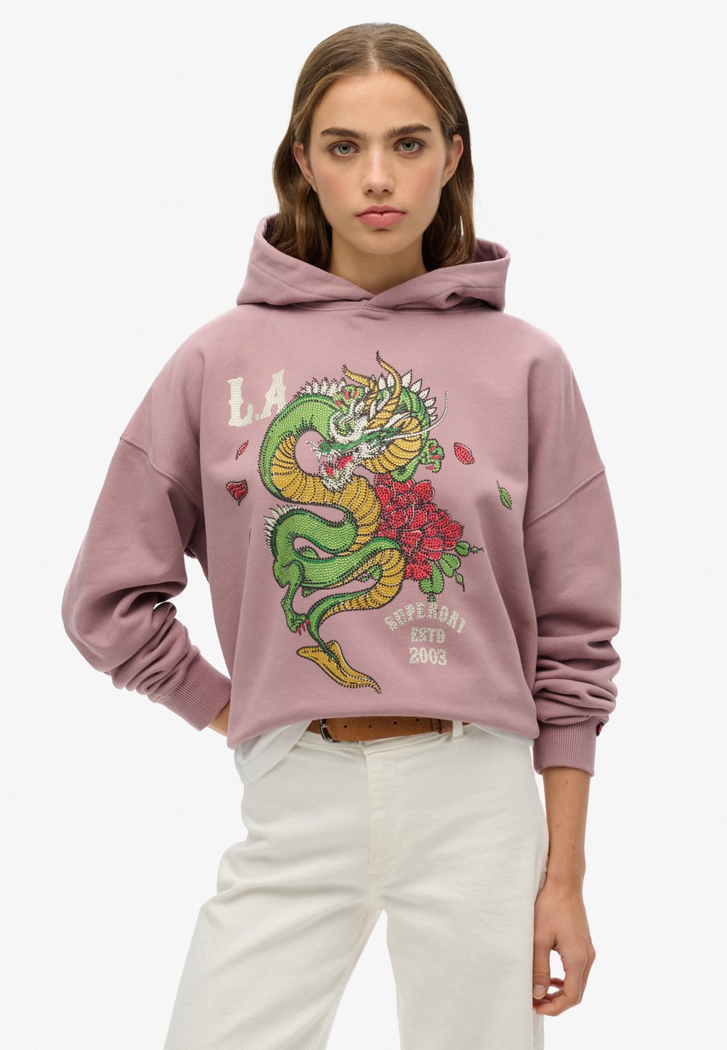 

Толстовка NEO TRAD TATTOO RELAXED - Hoodie Superdry, фиолетовый