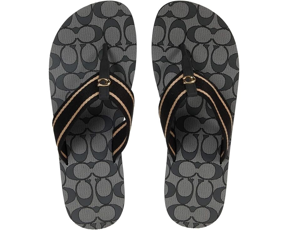 

Сандалии COACH Zoe Flip-Flop, цвет Black Mixed Material