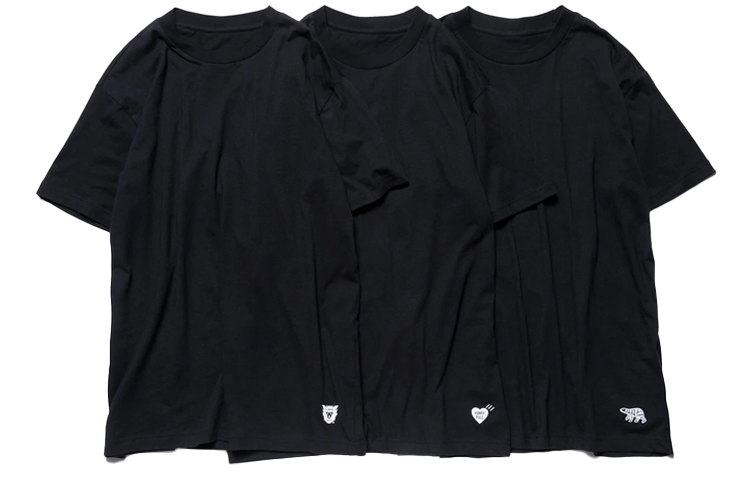 

Футболка унисекс HUMAN MADE, [3 Pack]Black