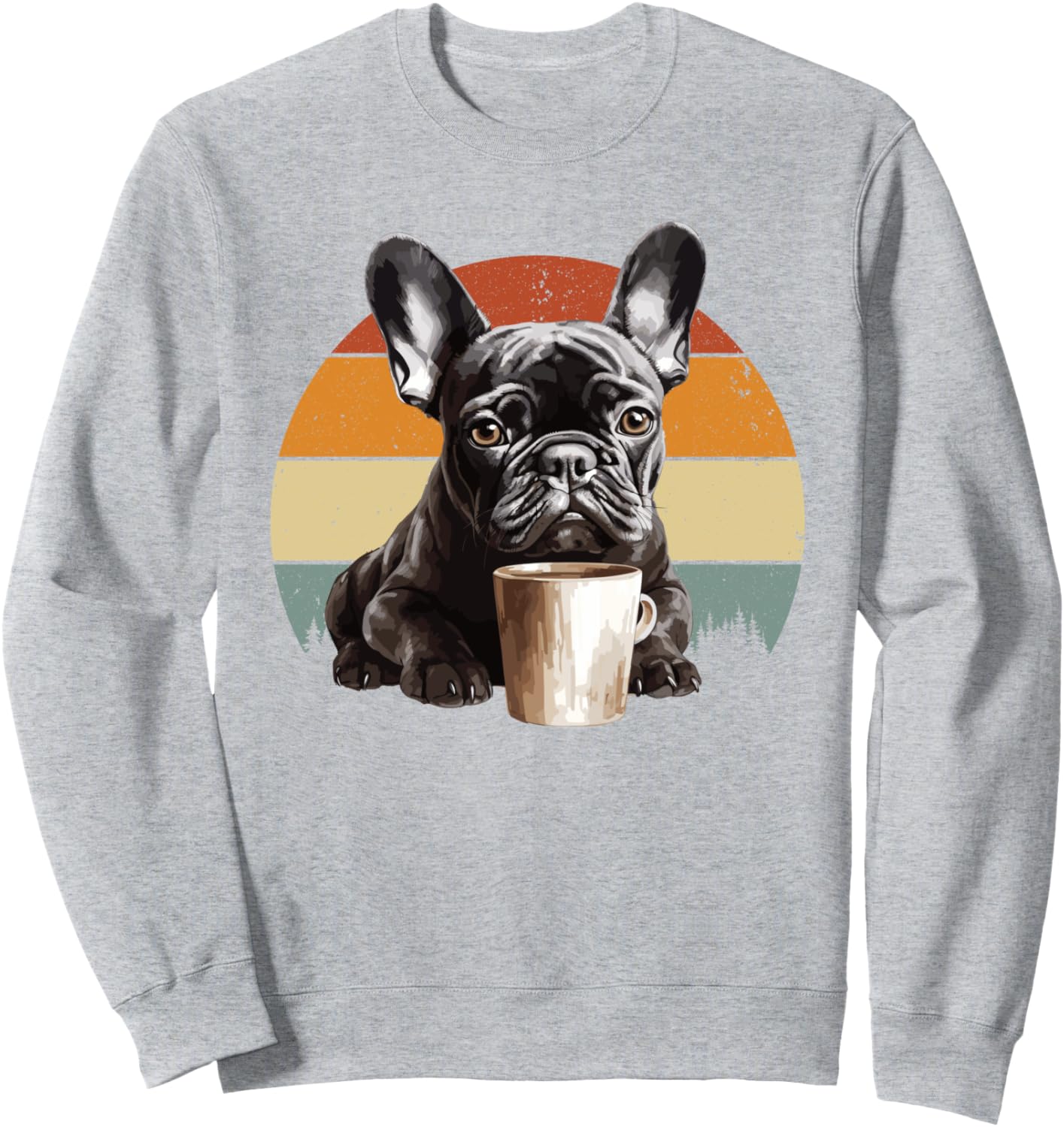 

Толстовка, Кофейный французский бульдог, Ретро-французский бульдог в кофейной толстовке Funny Saying I Animals & Fun I Ladies & Gentlemen, серый