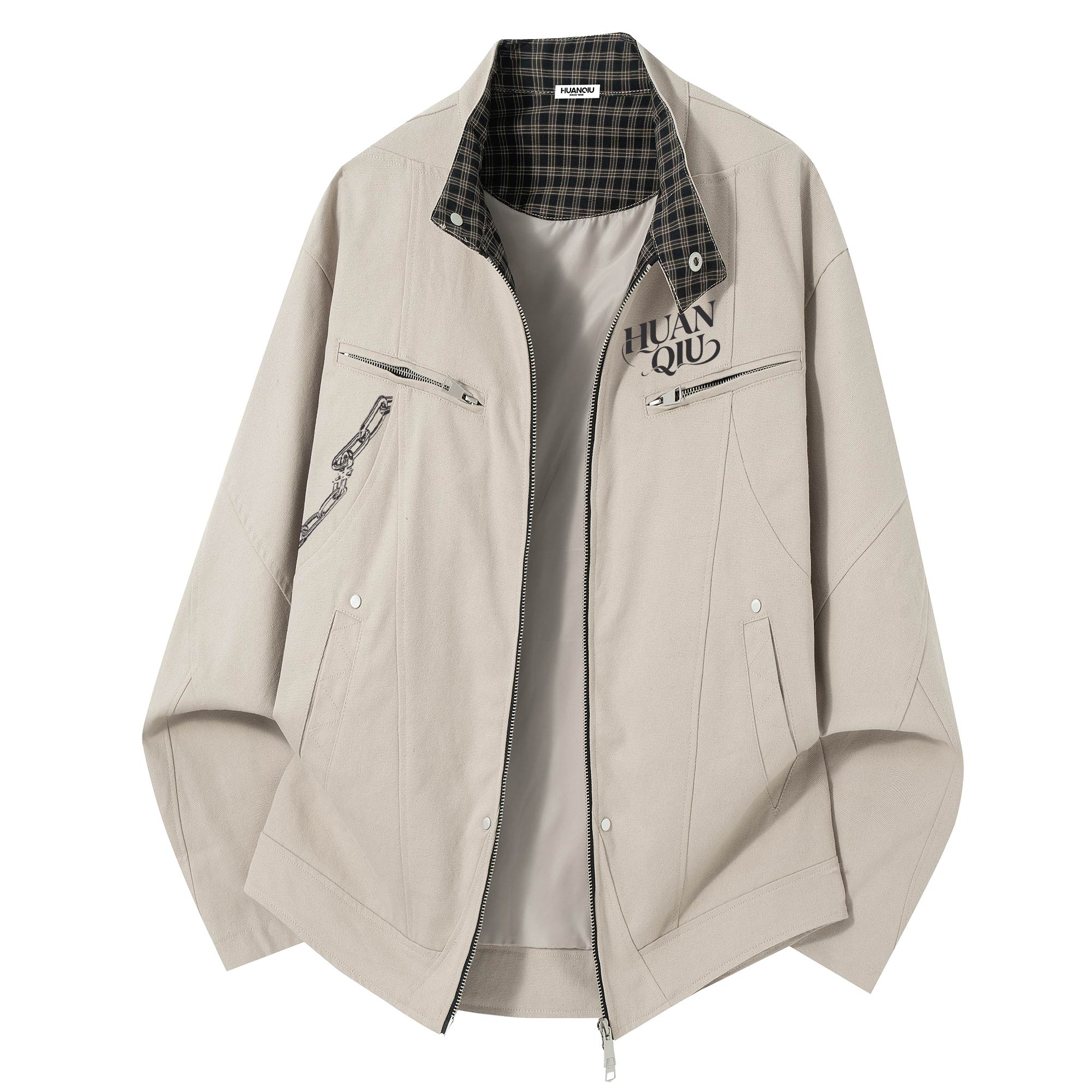 

Куртка Unisex Lapel Moderate HUANQIU, хаки