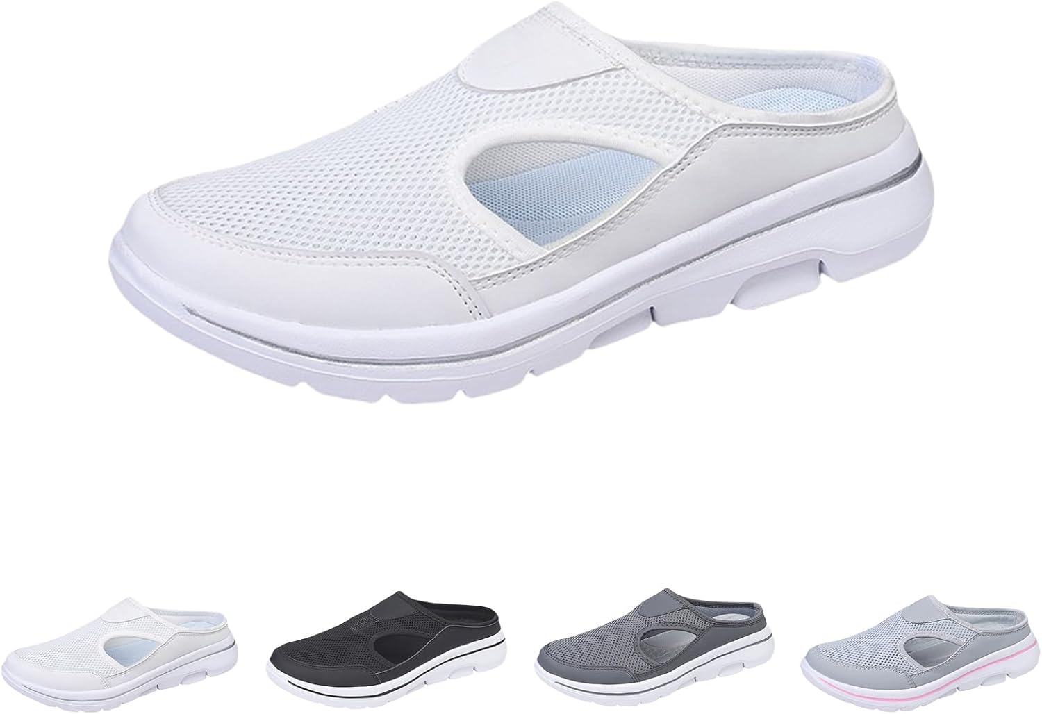 

Ортопедические мужские туфли Elsvia, комфортные дышащие спортивные сандалии с поддержкой, кроссовки на платформе из сетки для прогулок, унисекс Generic, белый