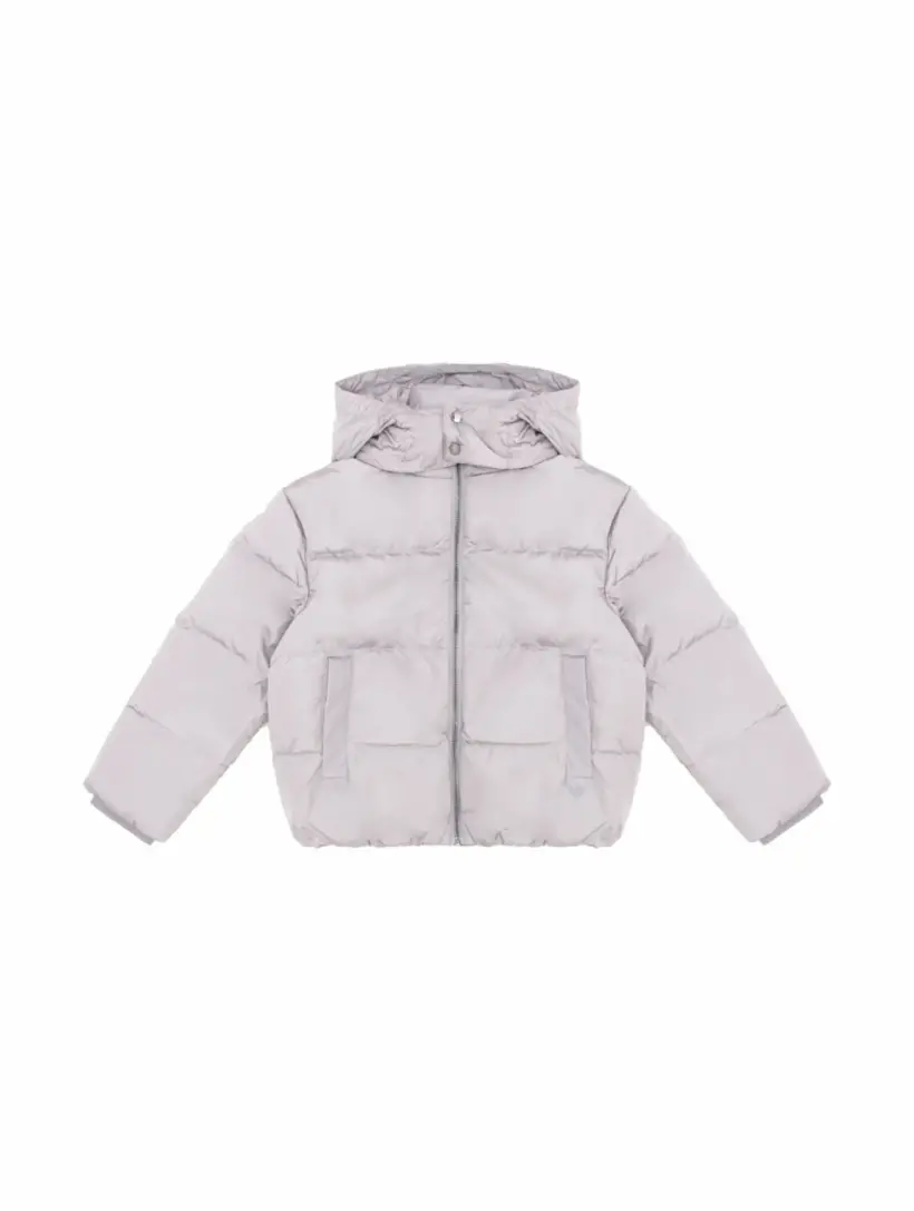 

Стеганый пуховик с логотипом EMPORIO ARMANI, серый