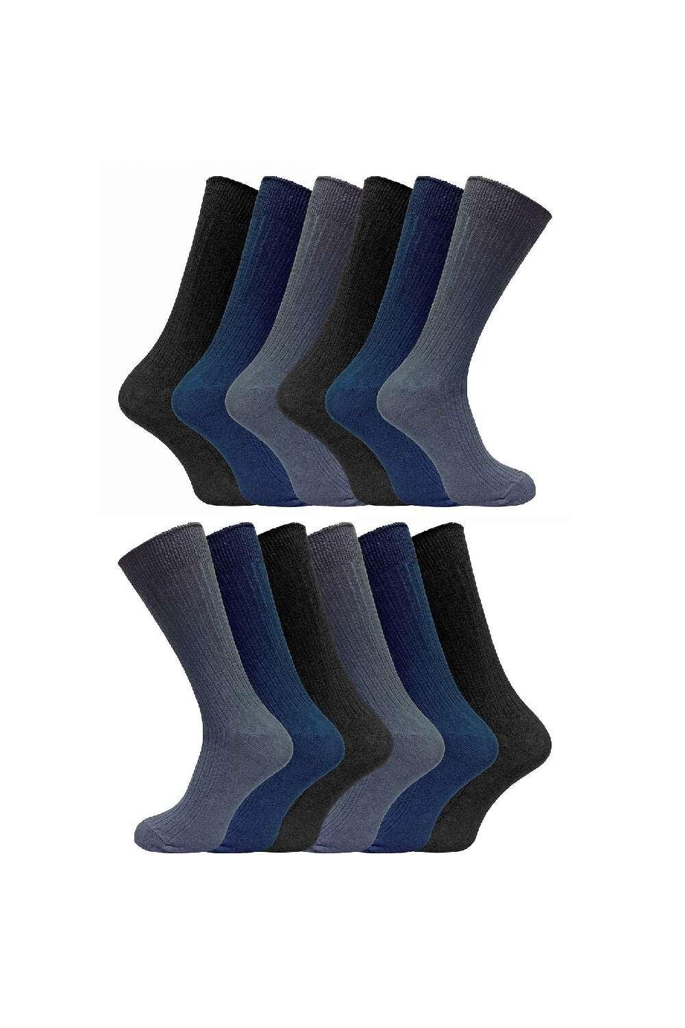 

12 пар мягких дышащих носков в рубчик из 100% хлопка Sock Snob, мультиколор