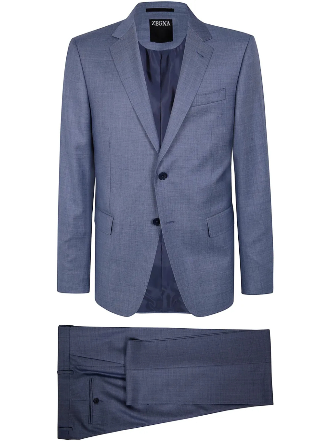 

Однобортный шерстяной костюм Zegna, синий