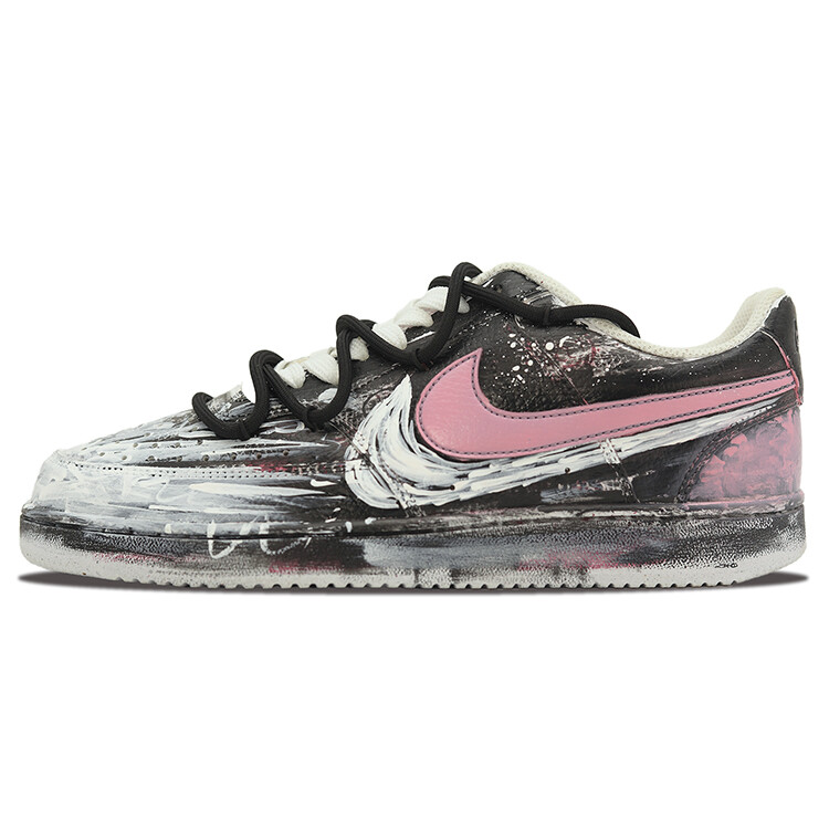 

Кроссовки Nike Court Vision Low Skateboarding Shoes Men Low-top Black/white/pink, черный