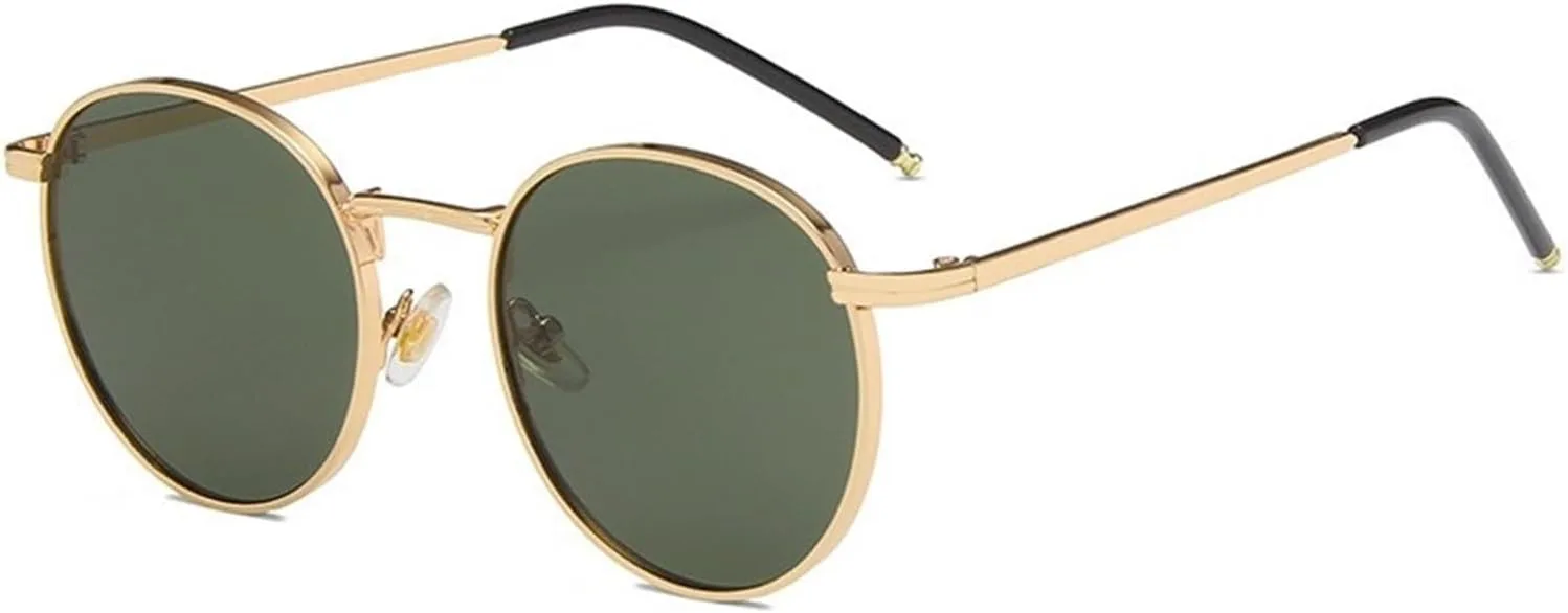 

Мужские солнцезащитные очки в металлической круглой оправе для отдыха и активного отдыха, женские солнцезащитные очки для поездок на работу Generic, Green