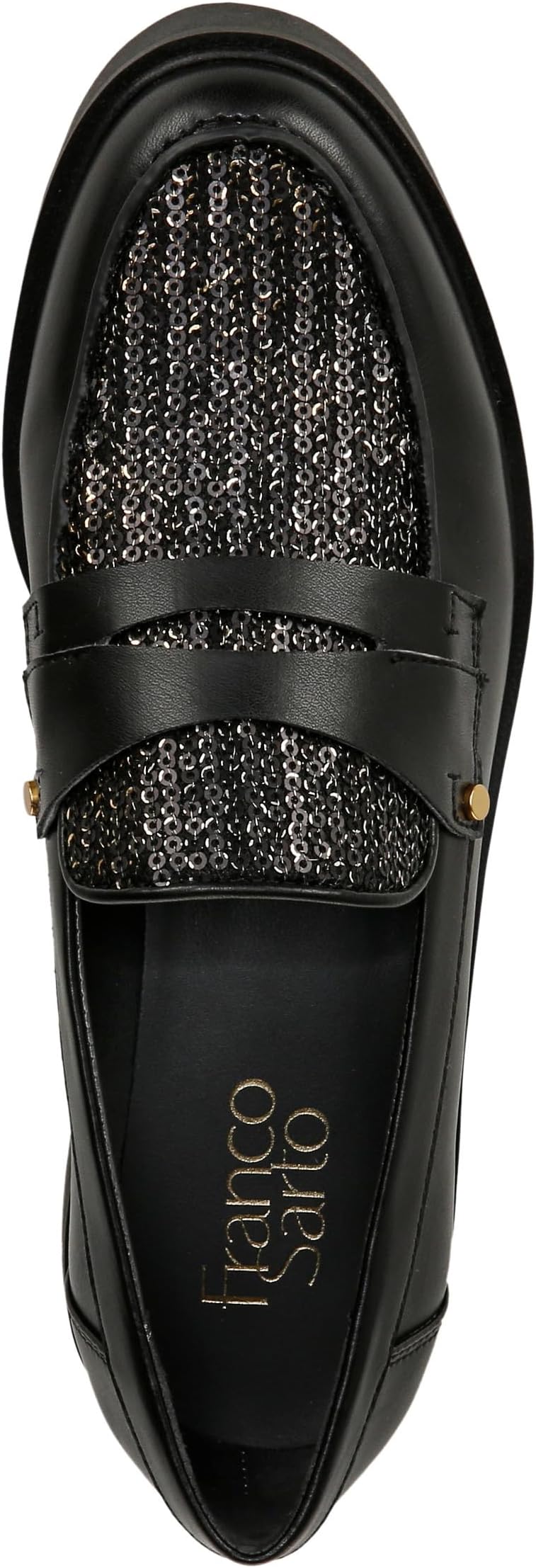 Лоферы Franco Sarto Cassandra Slip-Ons, цвет Black Sequins/Faux Leather — фото 2