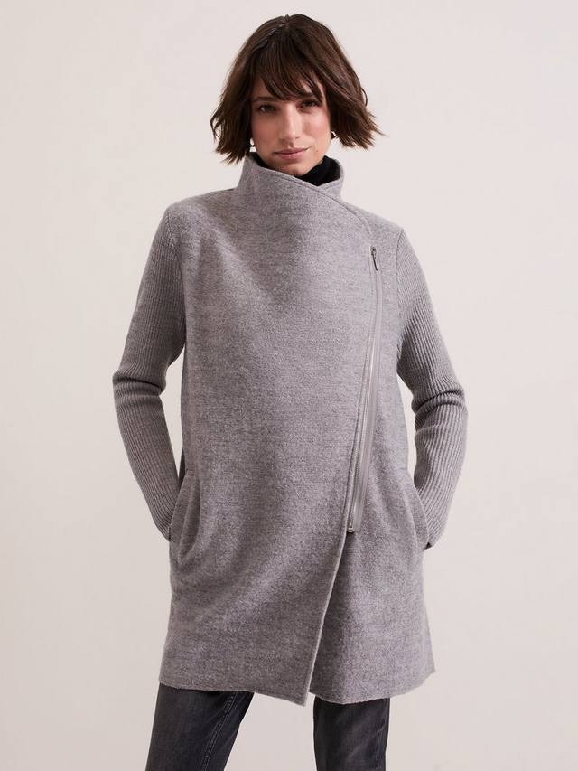 

Бьянка застегивает пальто на молнию . Phase Eight, цвет Grey Marl