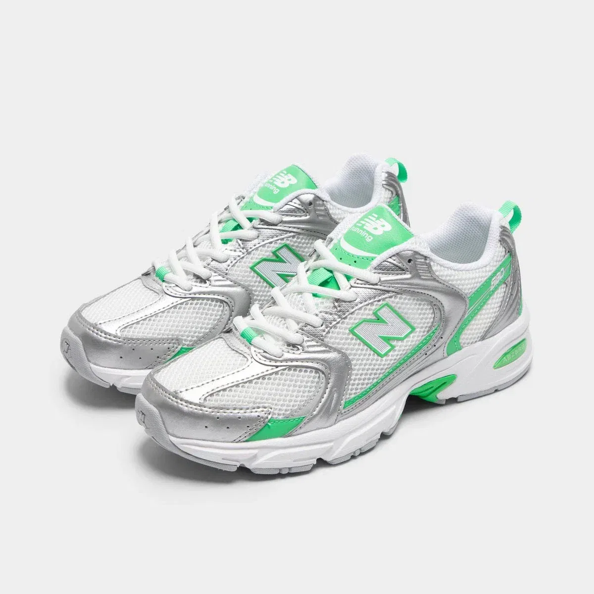 Кроссовки New Balance 530 U530APL, серебристо-зеленые, повседневная обувь, SHOP173