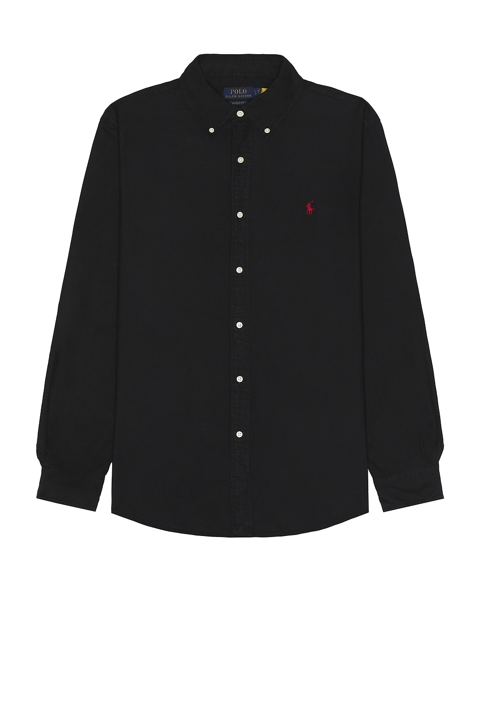 

Оксфордская рубашка, окрашенная в готовом виде, черная Polo Ralph Lauren, Polo Black